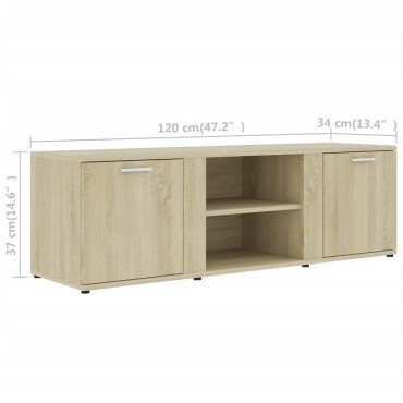 vidaXL Έπιπλο Τηλεόρασης Sonoma Δρυς 120x34x37cm από Επεξ. Ξύλο