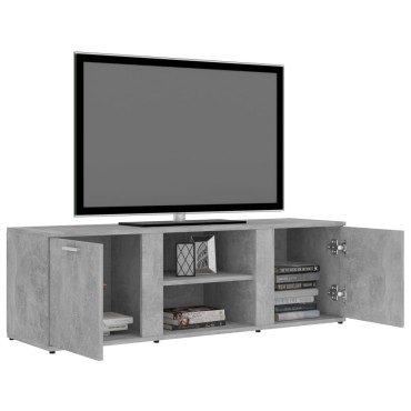 vidaXL Έπιπλο Τηλεόρασης Γκρι Σκυροδέματος 120x34x37cm Επεξ. Ξύλο