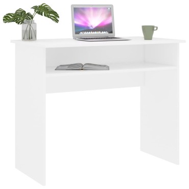 vidaXL Γραφείο Λευκό 90x50x74cm από Επεξ. Ξύλο 1 τεμ.