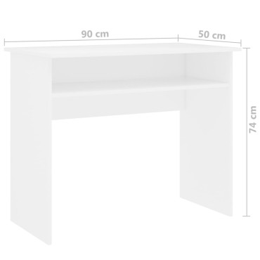 vidaXL Γραφείο Λευκό 90x50x74cm από Επεξ. Ξύλο 1 τεμ.