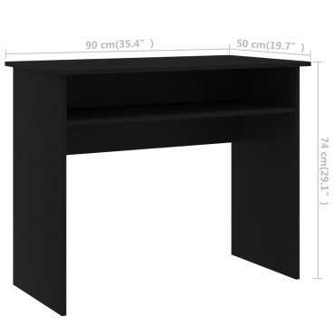 vidaXL Γραφείο Μαύρο 90x50x74cm από Επεξ. Ξύλο 1 τεμ.