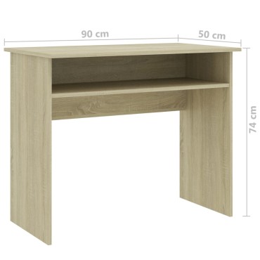 vidaXL Γραφείο Χρώμα Sonoma Δρυς 90x50x74cm από Μοριοσανίδα 1 τεμ.