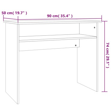 vidaXL Γραφείο Χρώμα Sonoma Δρυς 90x50x74cm από Μοριοσανίδα 1 τεμ.