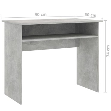 vidaXL Γραφείο Γκρι του Σκυροδέματος 90x50x74cm από Επεξ. Ξύλο 1 τεμ.