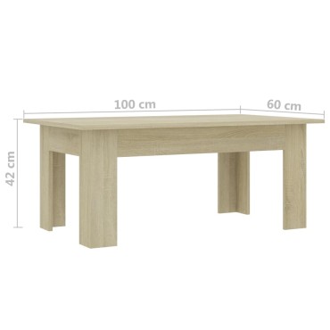 vidaXL Τραπεζάκι Σαλονιού Sonoma Δρυς 100x60x42cm από Επεξ. Ξύλο 1 τεμ.