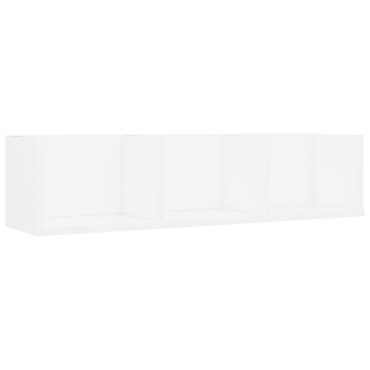 vidaXL Ράφι Τοίχου για CD Λευκό 75x18x18cm Επεξ. Ξύλο 1 τεμ.
