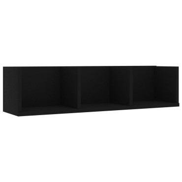 vidaXL Ράφι Τοίχου για CD Μαύρο 75x18x18cm από Επεξ. Ξύλο 1 τεμ.