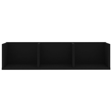 vidaXL Ράφι Τοίχου για CD Μαύρο 75x18x18cm από Επεξ. Ξύλο 1 τεμ.