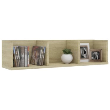 vidaXL Ράφι Τοίχου για CD Sonoma Δρυς 75x18x18cm από Επεξ. Ξύλο 1 τεμ.