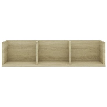 vidaXL Ράφι Τοίχου για CD Sonoma Δρυς 75x18x18cm από Επεξ. Ξύλο 1 τεμ.