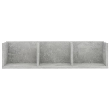 vidaXL Ράφι Τοίχου για CD Γκρι Σκυροδέματος 75x18x18cm από Επεξ. Ξύλο 1 τεμ.