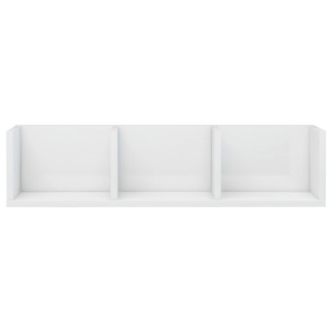 vidaXL Ράφι Τοίχου για CD Γυαλιστερό Λευκό 75x18x18cm από Επεξ. Ξύλο 1 τεμ.