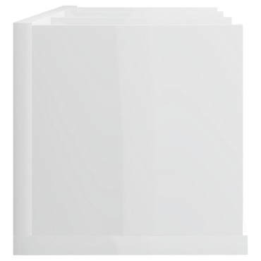 vidaXL Ράφι Τοίχου για CD Γυαλιστερό Λευκό 75x18x18cm από Επεξ. Ξύλο 1 τεμ.