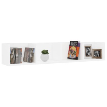 vidaXL Ράφι Τοίχου για CD Λευκό 100x18x18cm από Επεξ. Ξύλο 1 τεμ.