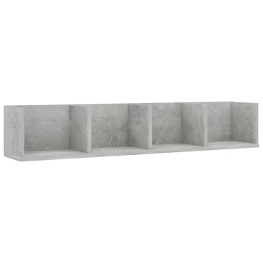 vidaXL Ράφι Τοίχου για CD Γκρι Σκυροδέματος 100x18x18cm Επεξ. Ξύλο 1 τεμ.