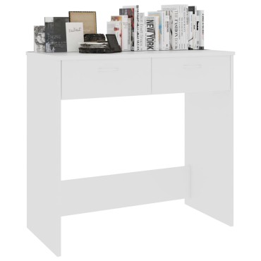 vidaXL Γραφείο Λευκό 80x40x75cm από Επεξ. Ξύλο 1 τεμ.