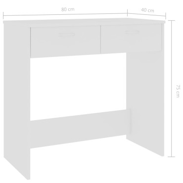 vidaXL Γραφείο Λευκό 80x40x75cm από Μοριοσανίδα 1 τεμ.