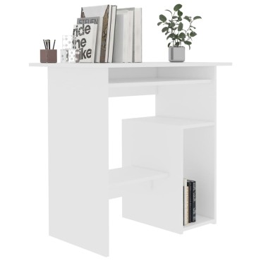 vidaXL Γραφείο Λευκό 80x45x74cm από Επεξ. Ξύλο 1 τεμ.