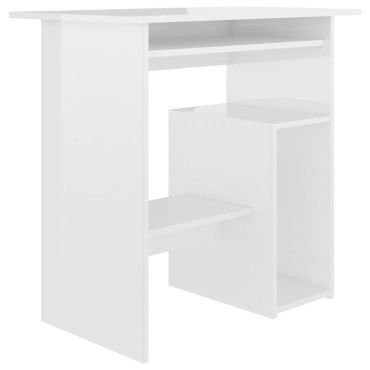 vidaXL Γραφείο Γυαλιστερό Λευκό 80x45x74cm από Επεξ. Ξύλο 1 τεμ.