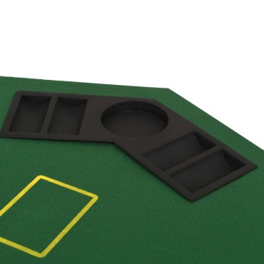 vidaXL Επιφάνεια Τραπεζιού Πόκερ 8 Άτομα Πτυσσόμενη Οκταγωνική Πράσινη 120x120cm 1 τεμ.