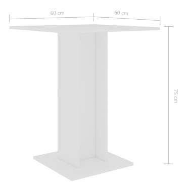vidaXL Τραπέζι Bistro Λευκό 60x60x75cm Μοριοσανίδα 1 τεμ.