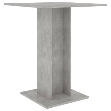 vidaXL Τραπέζι Bistro Γκρι Σκυροδέματος 60x60x75cm Επεξ. Ξύλο 1 τεμ.