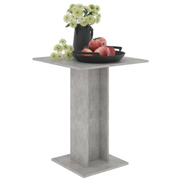 vidaXL Τραπέζι Bistro Γκρι Σκυροδέματος 60x60x75cm Επεξ. Ξύλο 1 τεμ.