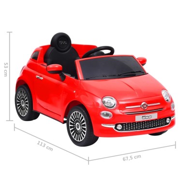 vidaXL Παιδικό Αυτοκίνητο Ηλεκτρικό Fiat 500 Κόκκινο