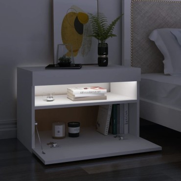 vidaXL Έπιπλα Τηλεόρασης με LED 2 τεμ. Λευκά 60x35x40cm