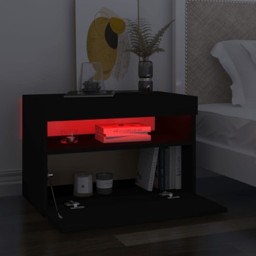 vidaXL Έπιπλα Τηλεόρασης με LED 2 τεμ. Μαύρα 60x35x40cm