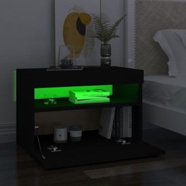 vidaXL Έπιπλα Τηλεόρασης με LED 2 τεμ. Μαύρα 60x35x40cm