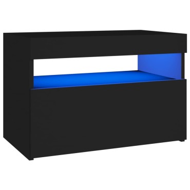 vidaXL Έπιπλα Τηλεόρασης με LED 2 τεμ. Μαύρα 60x35x40cm