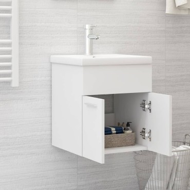 vidaXL Ντουλάπι Νιπτήρα Λευκό 41x38,5x46cm από Επεξεργασμένο Ξύλο 1 τεμ.