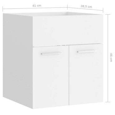 vidaXL Ντουλάπι Νιπτήρα Λευκό 41x38,5x46cm από Επεξεργασμένο Ξύλο 1 τεμ.