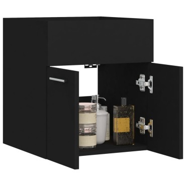 vidaXL Ντουλάπι Νιπτήρα Μαύρο 41x38,5x46cm από Επεξεργασμένο Ξύλο 1 τεμ.