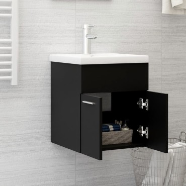 vidaXL Ντουλάπι Νιπτήρα Μαύρο 41x38,5x46cm από Επεξεργασμένο Ξύλο 1 τεμ.