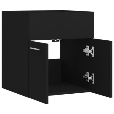 vidaXL Ντουλάπι Νιπτήρα Μαύρο 41x38,5x46cm από Επεξεργασμένο Ξύλο 1 τεμ.
