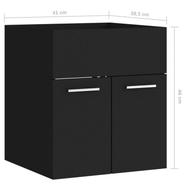 vidaXL Ντουλάπι Νιπτήρα Μαύρο 41x38,5x46cm από Επεξεργασμένο Ξύλο 1 τεμ.