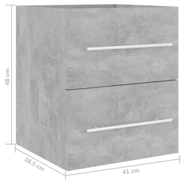 vidaXL Ντουλάπι Νιπτήρα Γκρι Σκυροδ. 41x38,5x48cm από Επεξ. Ξύλο 1 τεμ.