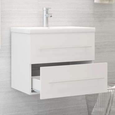 vidaXL Ντουλάπι Νιπτήρα Λευκό 60x38,5x48cm από Επεξ. Ξύλο 1 τεμ.