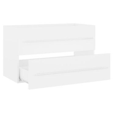 vidaXL Ντουλάπι Νιπτήρα Λευκό 80x38,5x48cm από Επεξ. Ξύλο 1 τεμ.
