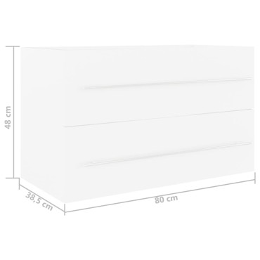 vidaXL Ντουλάπι Νιπτήρα Λευκό 80x38,5x48cm από Επεξ. Ξύλο 1 τεμ.