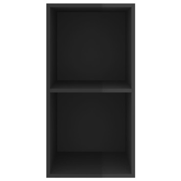 vidaXL Έπιπλο Τηλεόρασης Κρεμαστό Γυαλ. Μαύρο 37x37x72cm Επεξ. Ξύλο