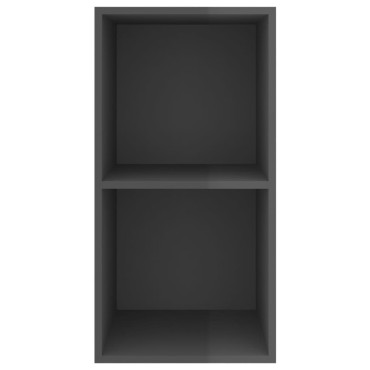 vidaXL Έπιπλο Τηλεόρασης Κρεμαστό Γυαλ. Γκρι 37x37x72cm Επεξ. Ξύλο