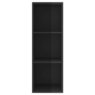 vidaXL Έπιπλο Τηλεόρασης Κρεμαστό Γυαλ. Μαύρο 37x37x107cm Επεξ. Ξύλο