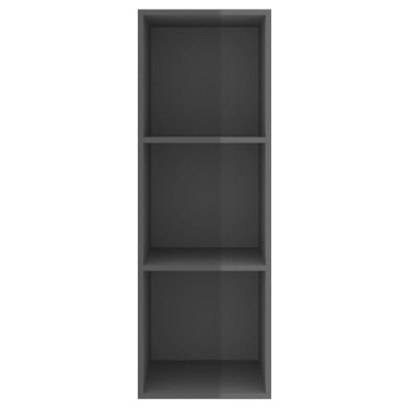 vidaXL Έπιπλο Τηλεόρασης Κρεμαστό Γυαλ. Γκρι 37x37x107cm Επεξ. Ξύλο