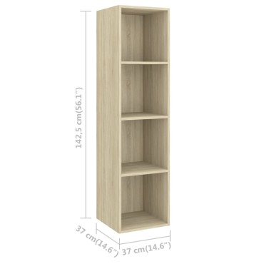vidaXL Έπιπλο Τηλεόρασης Κρεμαστό Δρυς 37x37x142,5cm από Επεξ. Ξύλο