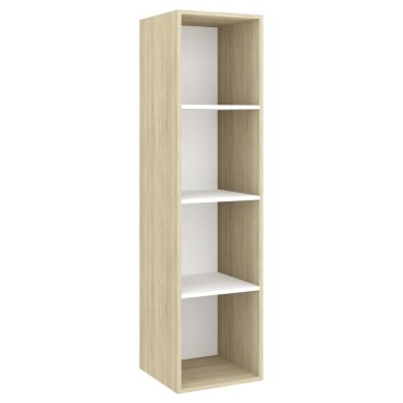 vidaXL Έπιπλο Τηλεόρασης Κρεμαστό Δρυς/Λευκό 37x37x142,5cm Επεξ. Ξύλο