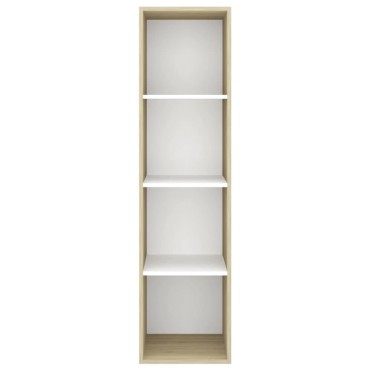 vidaXL Έπιπλο Τηλεόρασης Κρεμαστό Δρυς/Λευκό 37x37x142,5cm Επεξ. Ξύλο