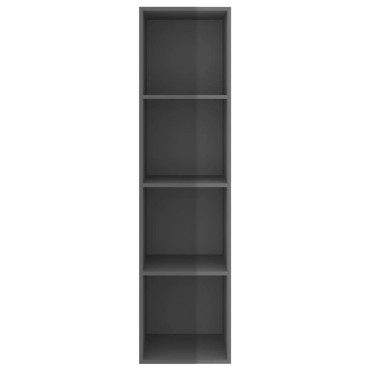 vidaXL Έπιπλο Τηλεόρασης Κρεμαστό Γυαλ.Γκρι 37x37x142,5cm Επεξ. Ξύλο